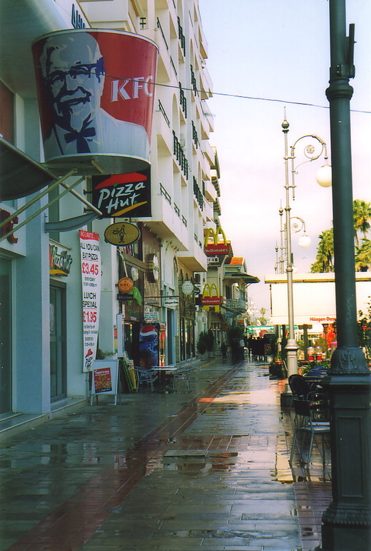 Junk food outlets on Larnaka seafront