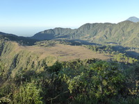 Looking west fron the Indian's Nose along the crater rim; the crater drops down to the left