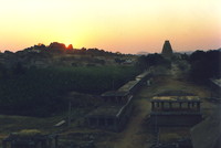 Sunset over the main drag in Hampi