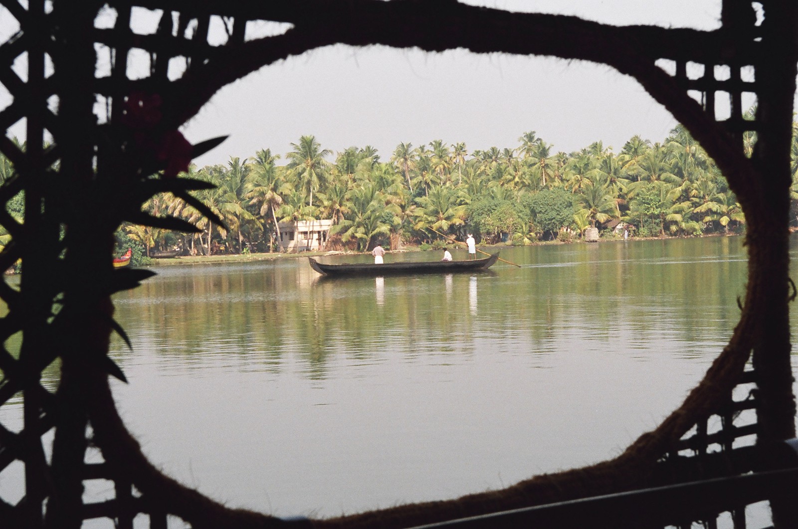A river taxi ferrying locals across the backwaters
