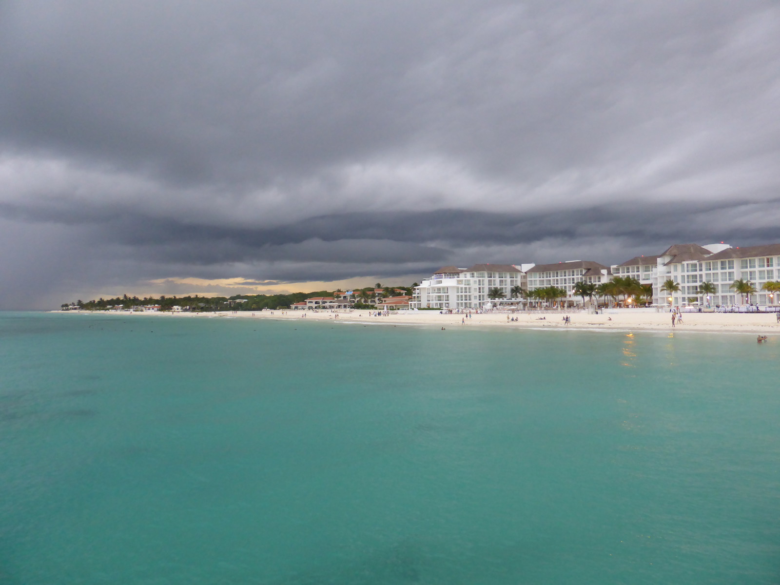 Storm clouds gathering over Playa del Carmen