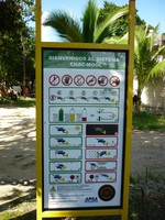 Rules posted by the entrance to the cenote site