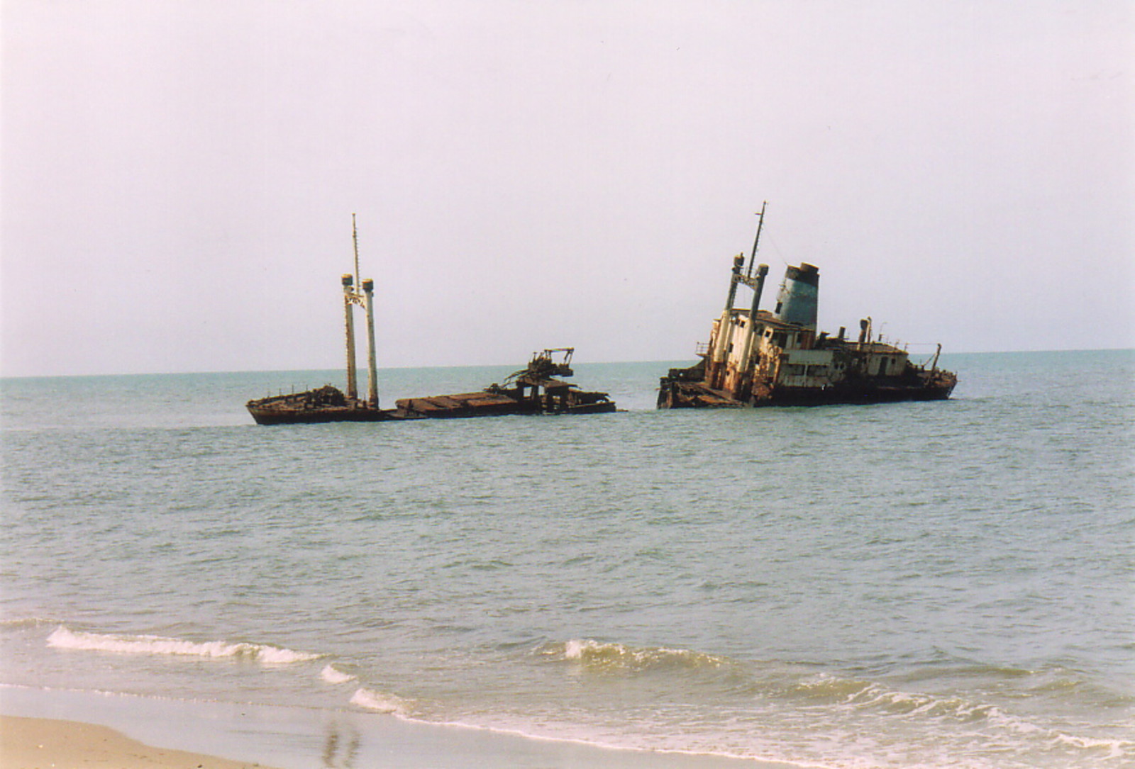 A beached ship off Palmarin beach