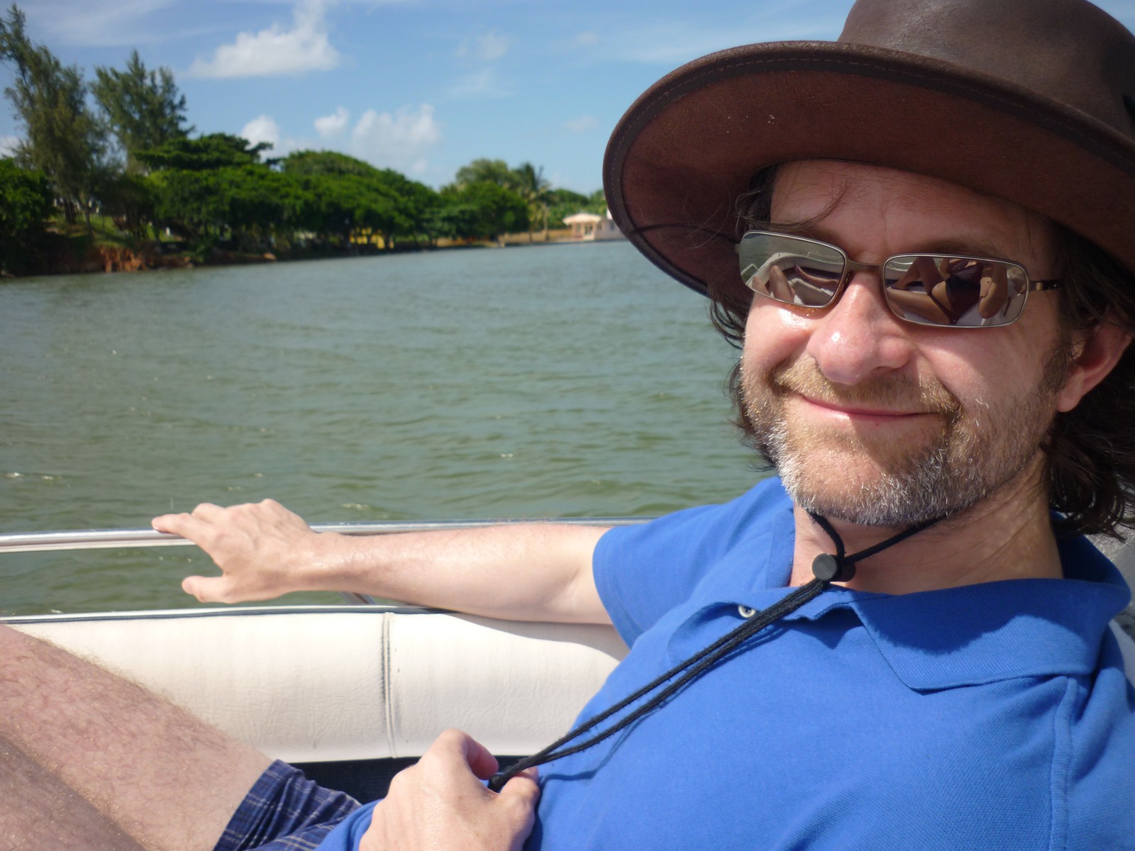 Mark in a boat off the coast of Mauritius