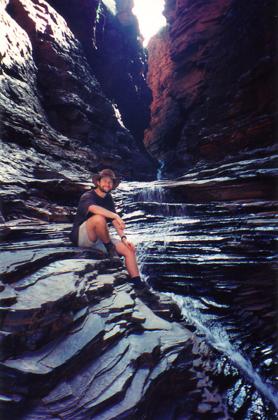 Mark resting in Hancock Gorge