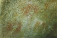 Aboriginal handprints in Mulka's Cave