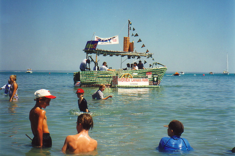 A boat at the Darwin Beer Can Regatta