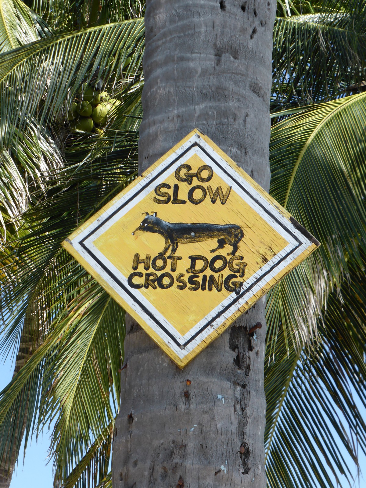 A 'go slow' sign in Caye Caulker