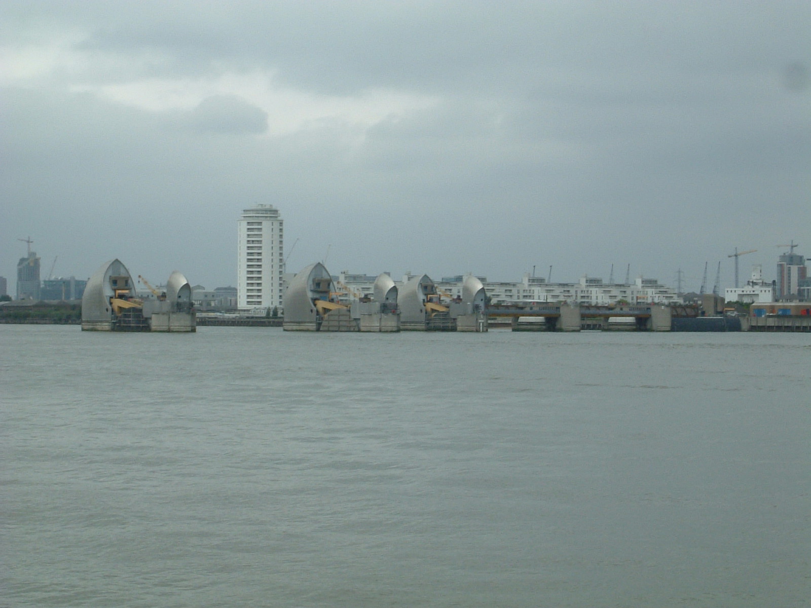 The River Thames, the Thames Barrier and Canary Wharf