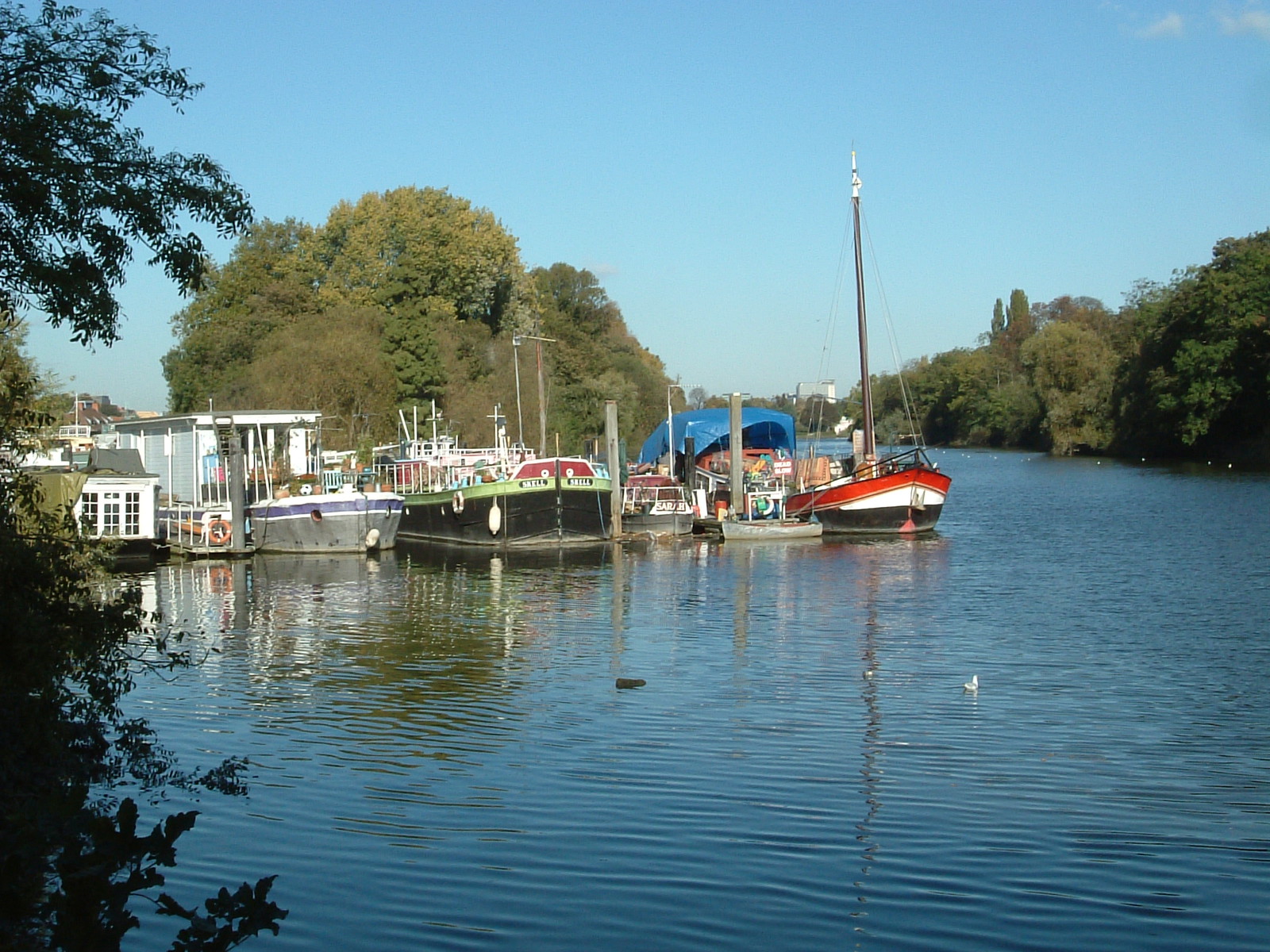 The houseboat mooring by Isleworth Ait