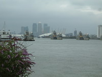 The River Thames, the Thames Barrier and Canary Wharf
