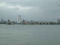 The River Thames, the Thames Barrier and Canary Wharf