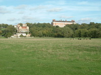 The view towards the Star and Garter Home from the Thames Path at Petersham Meadow