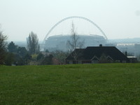 Wembley Stadium from the top of Barn Hill
