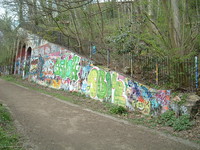 Grafitti along Parkway Walk