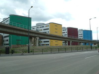 Colourful flats by the DLR