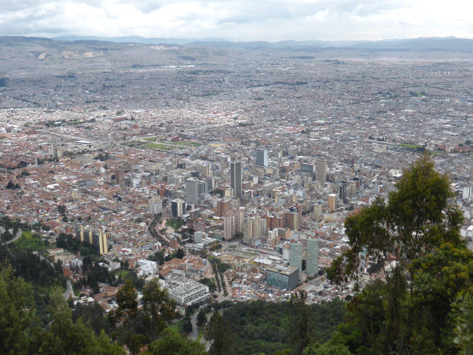 The view over central Bogotá from Cerro de Monserrate