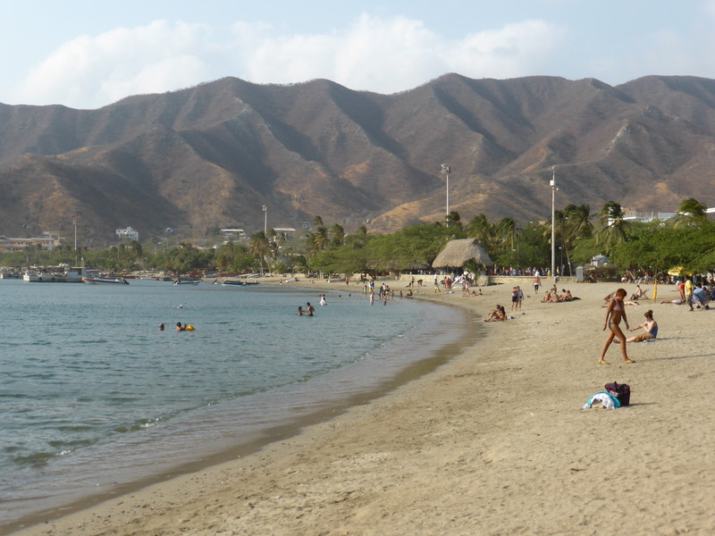 The pleasant beach at Taganga