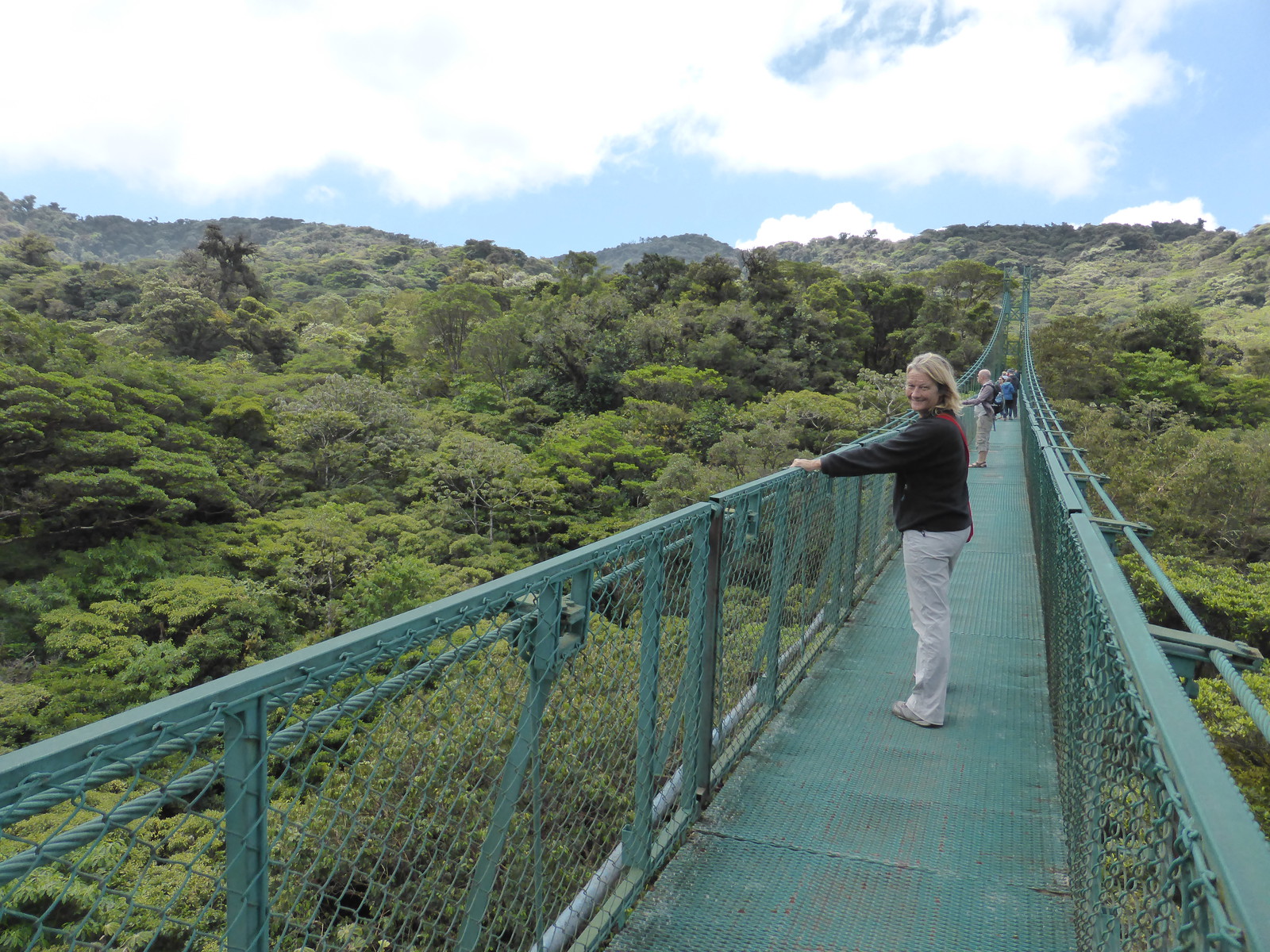 Peta on the canopy walkway at Selvatura Park