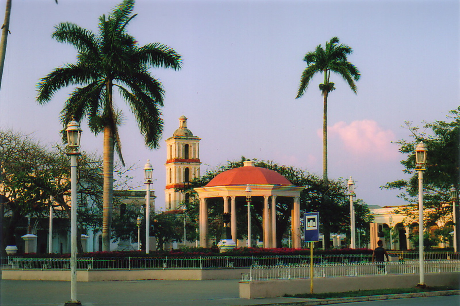 The main square in Iglesia Buen Viaje with Iglesia Buen Viaje in the background