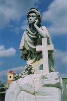 A statues in the necropolis of Santa Cristo del Buen Viaje