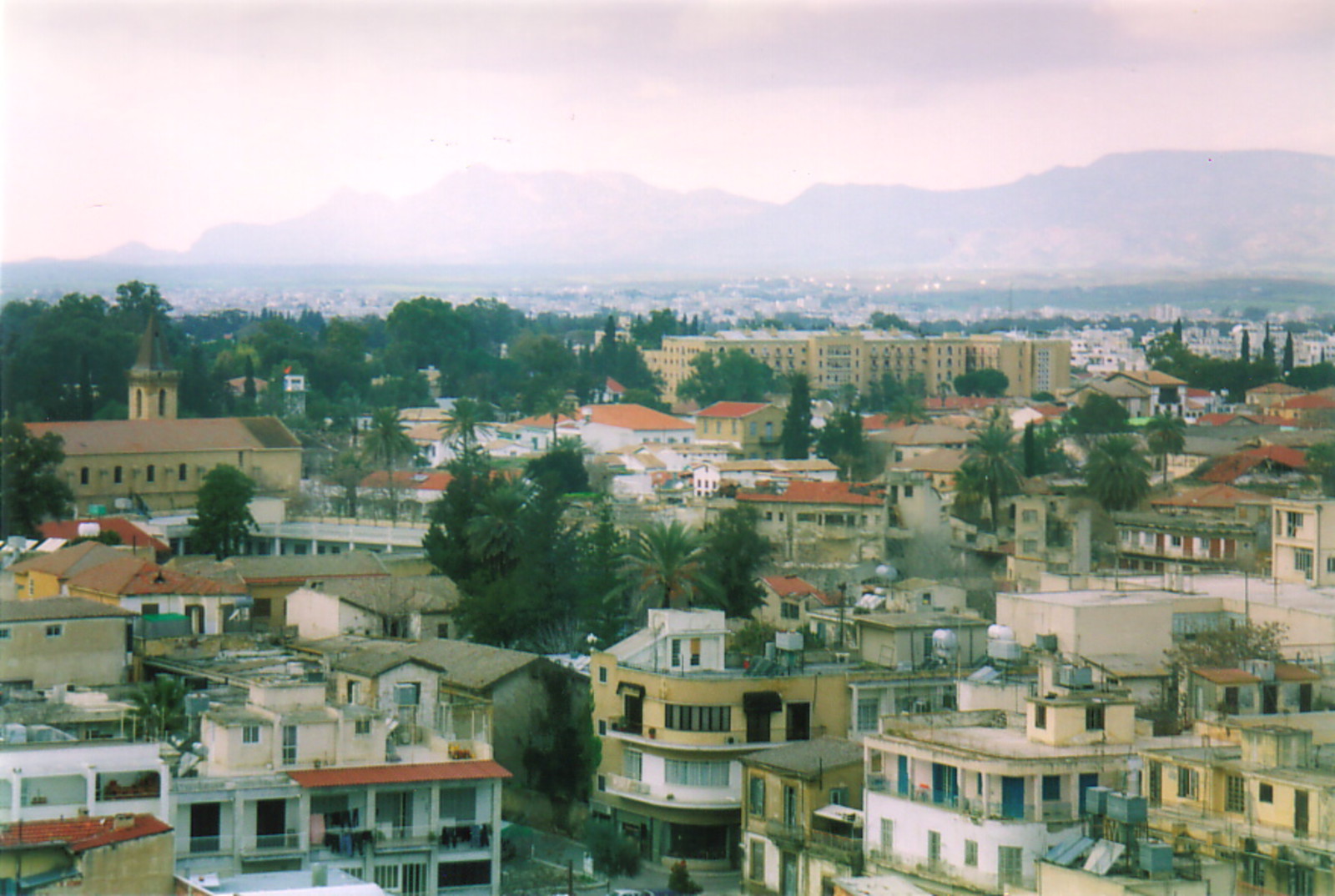 Nicosia from above, looking towards the Ledra Palace Hotel