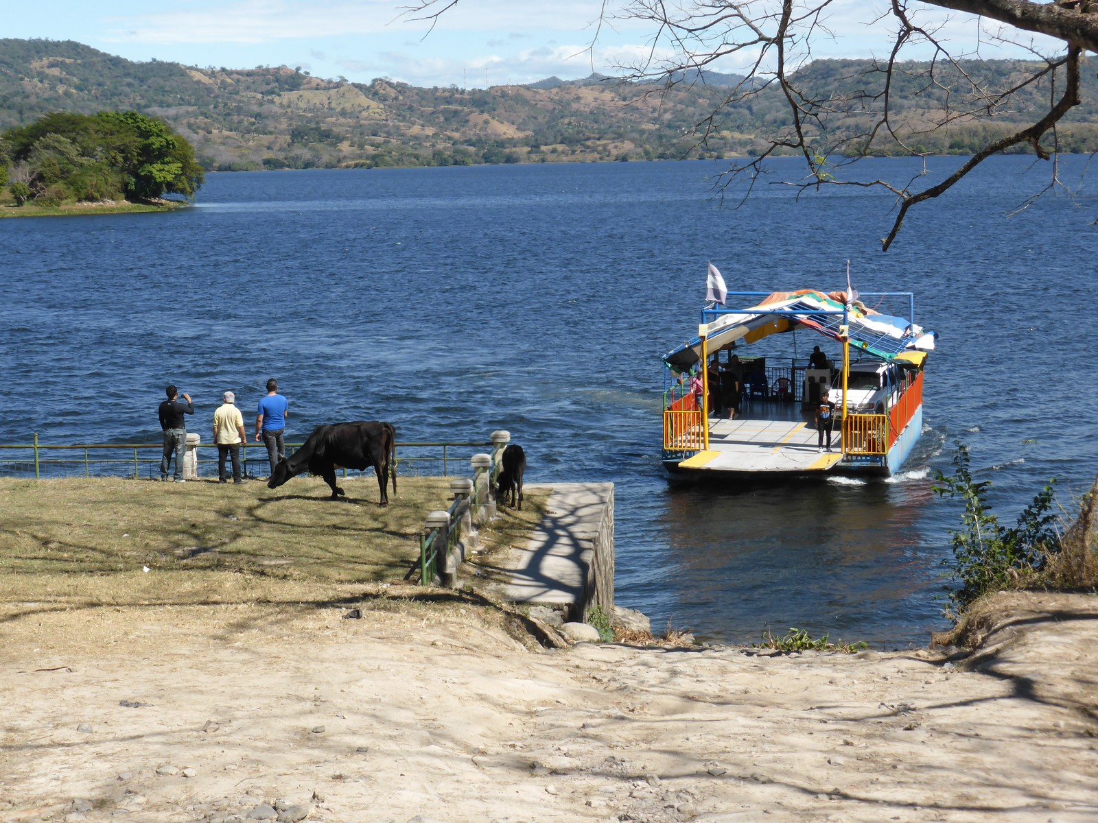 The car ferry across the reservoir