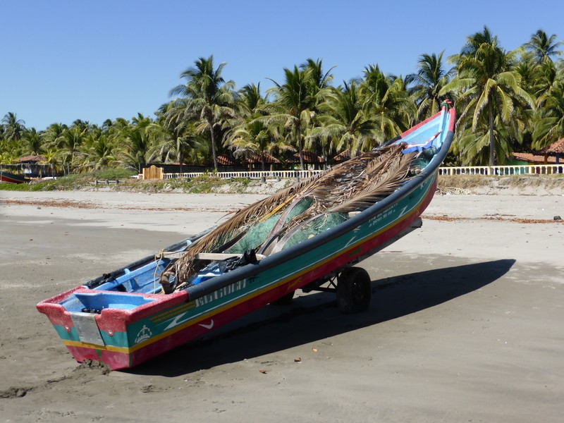 A fishing boat on Playa Esteron