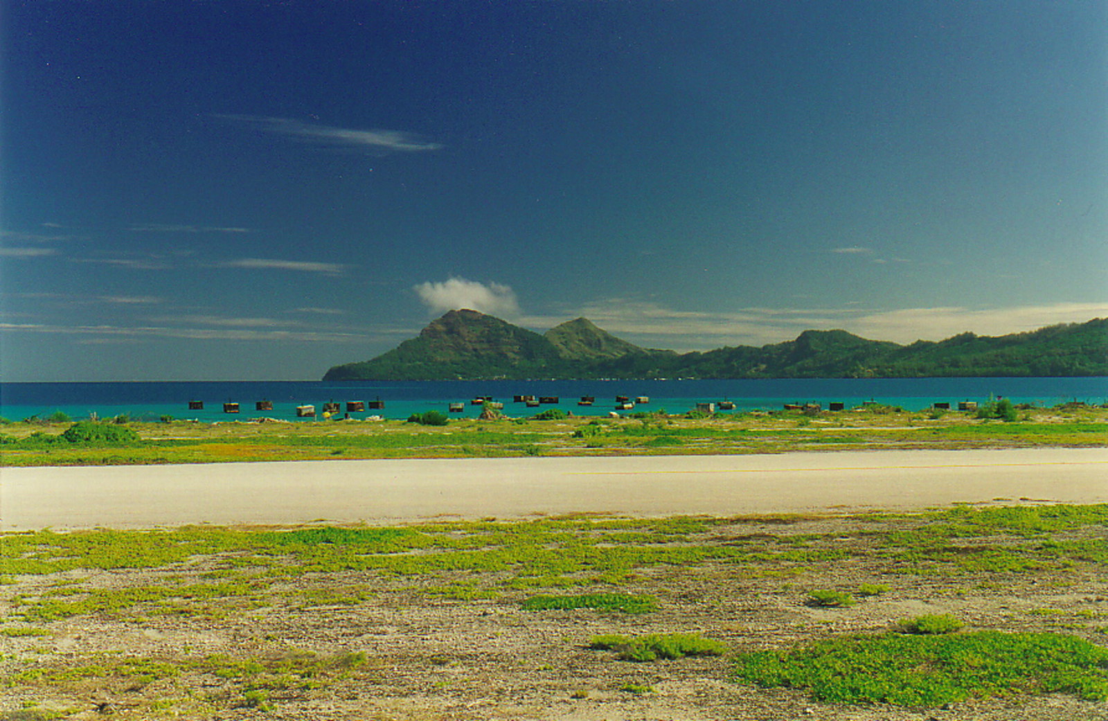 The view towards Mangareva from the runway