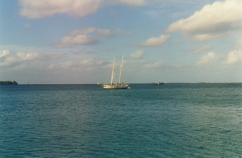 The schooner Jan van Gent in Rikitea harbour