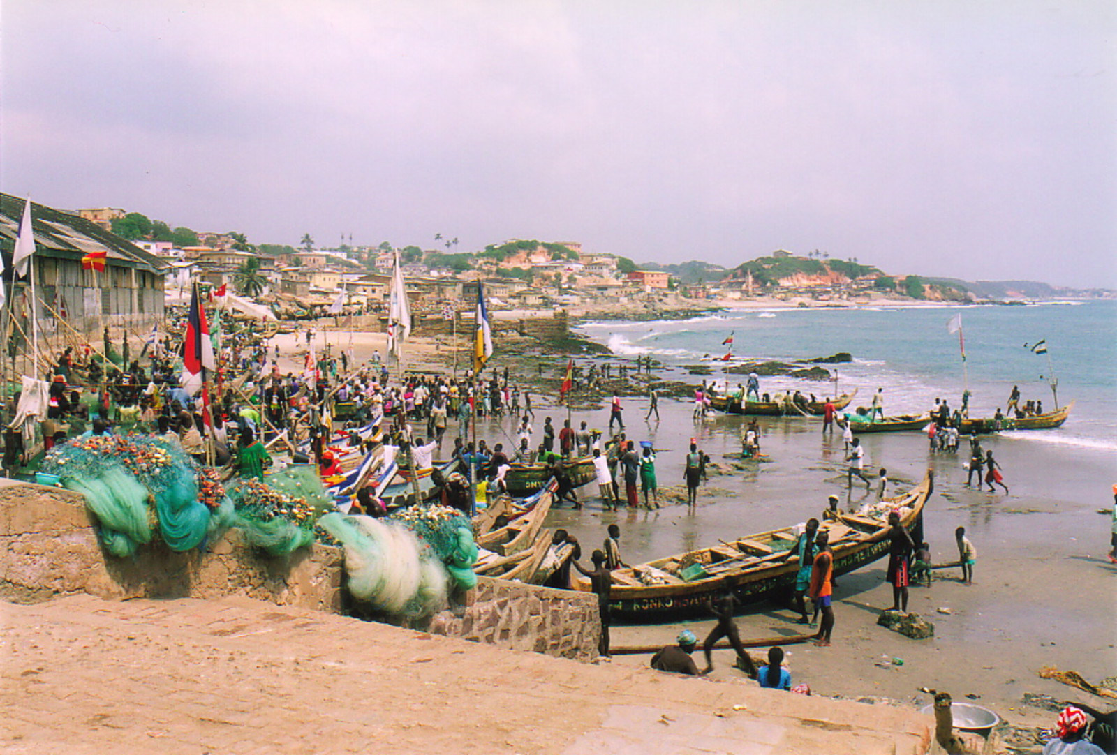 The steps from Cape Coast Castle onto the beach
