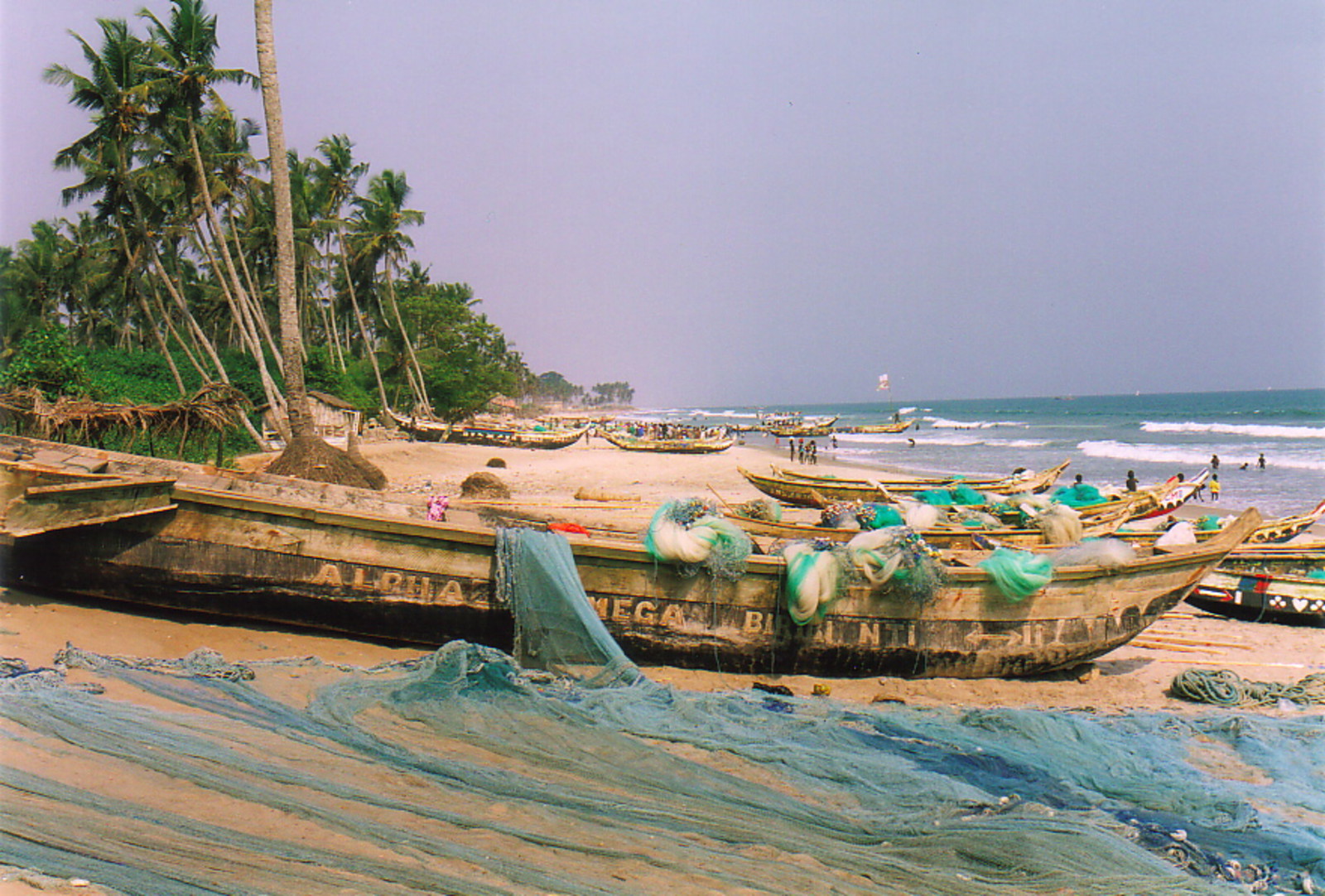 Fishing boats on the beach at Kokrobite