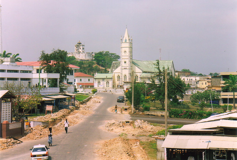 Fort William and Chapel Square from Cape Coast Castle