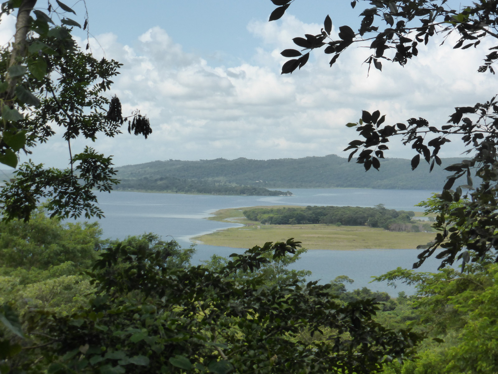 Looking north over Lake Petén Itzá from the summit of Tayazal