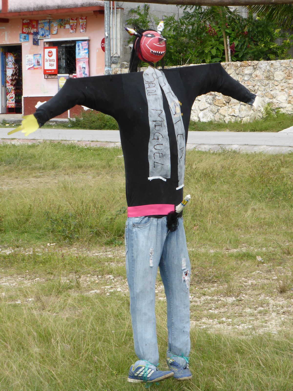 An effigy of the devil, ready to be burned on Quema del Diablo