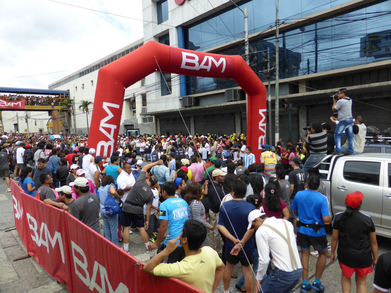 The starting point for a fun run we came across on New Year's Eve