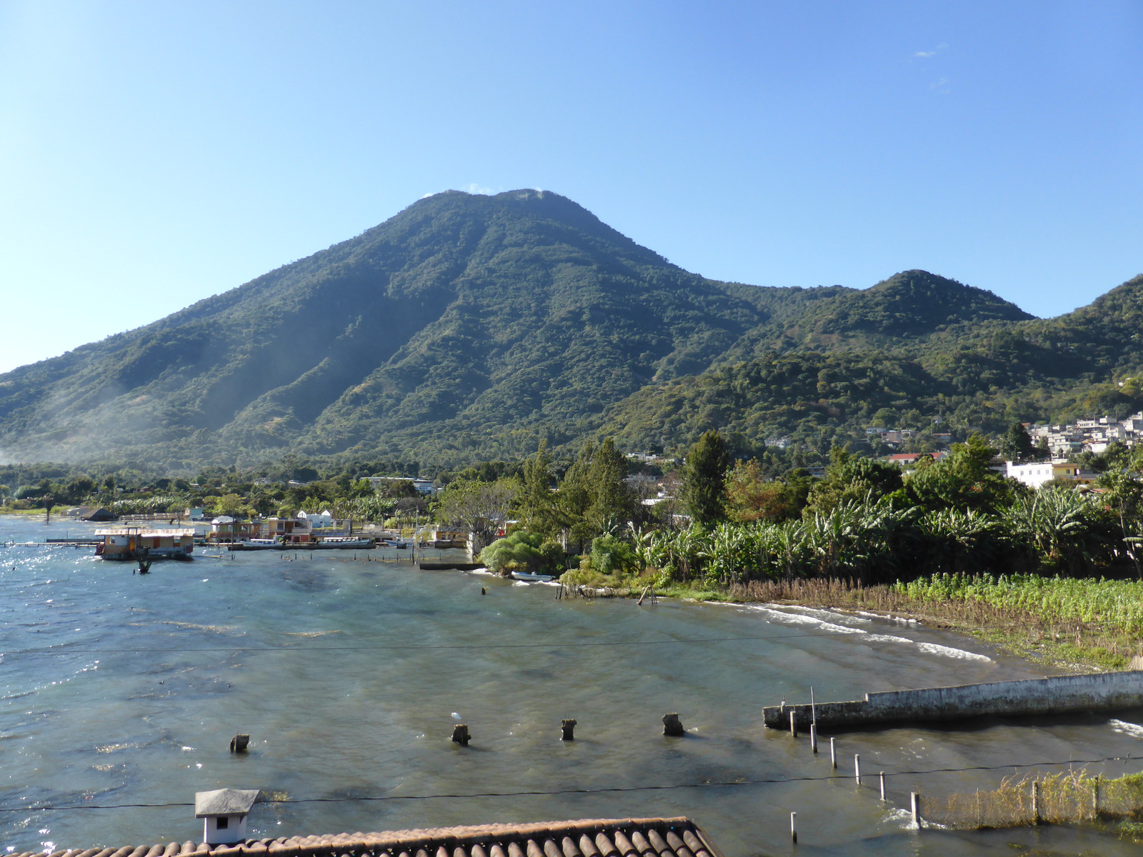 Volcán San Pedro towers over the town of the same name