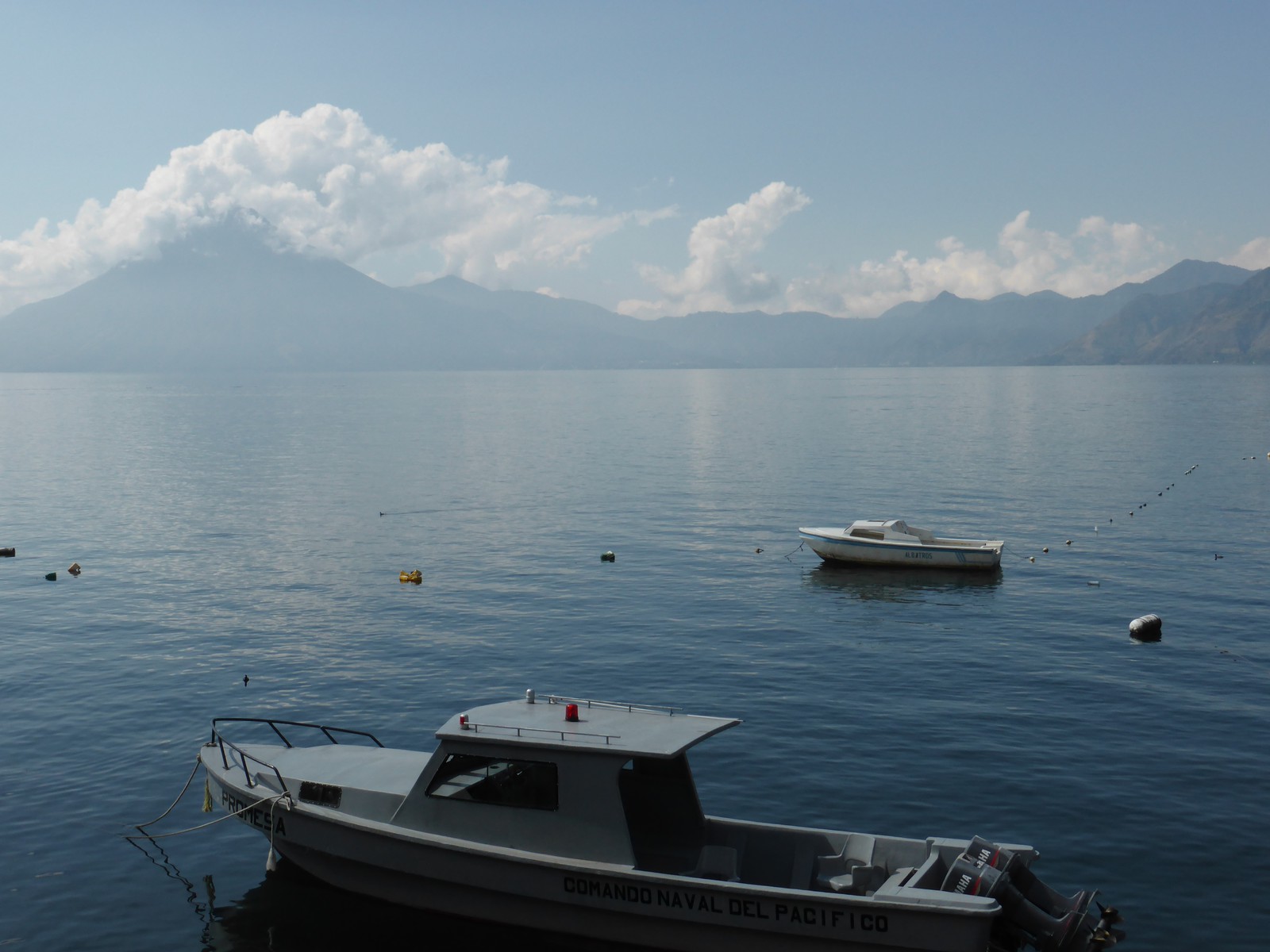 The lake view from the harbour at Panajachel