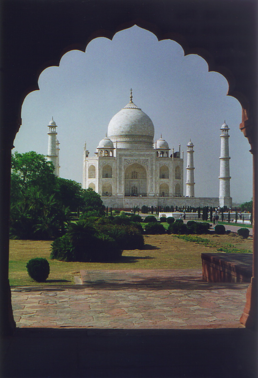 The Taj Mahal, viewed from a nearby building