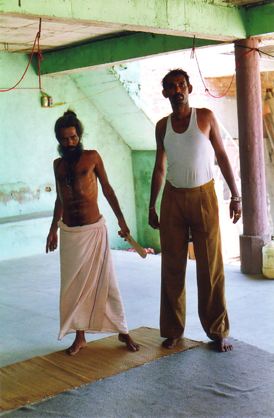 The head of the ashram (left) and his right-hand man