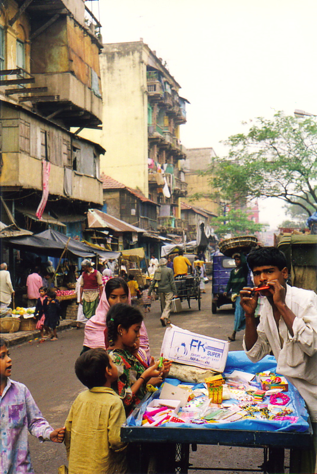 A man selling wares in Calcutta