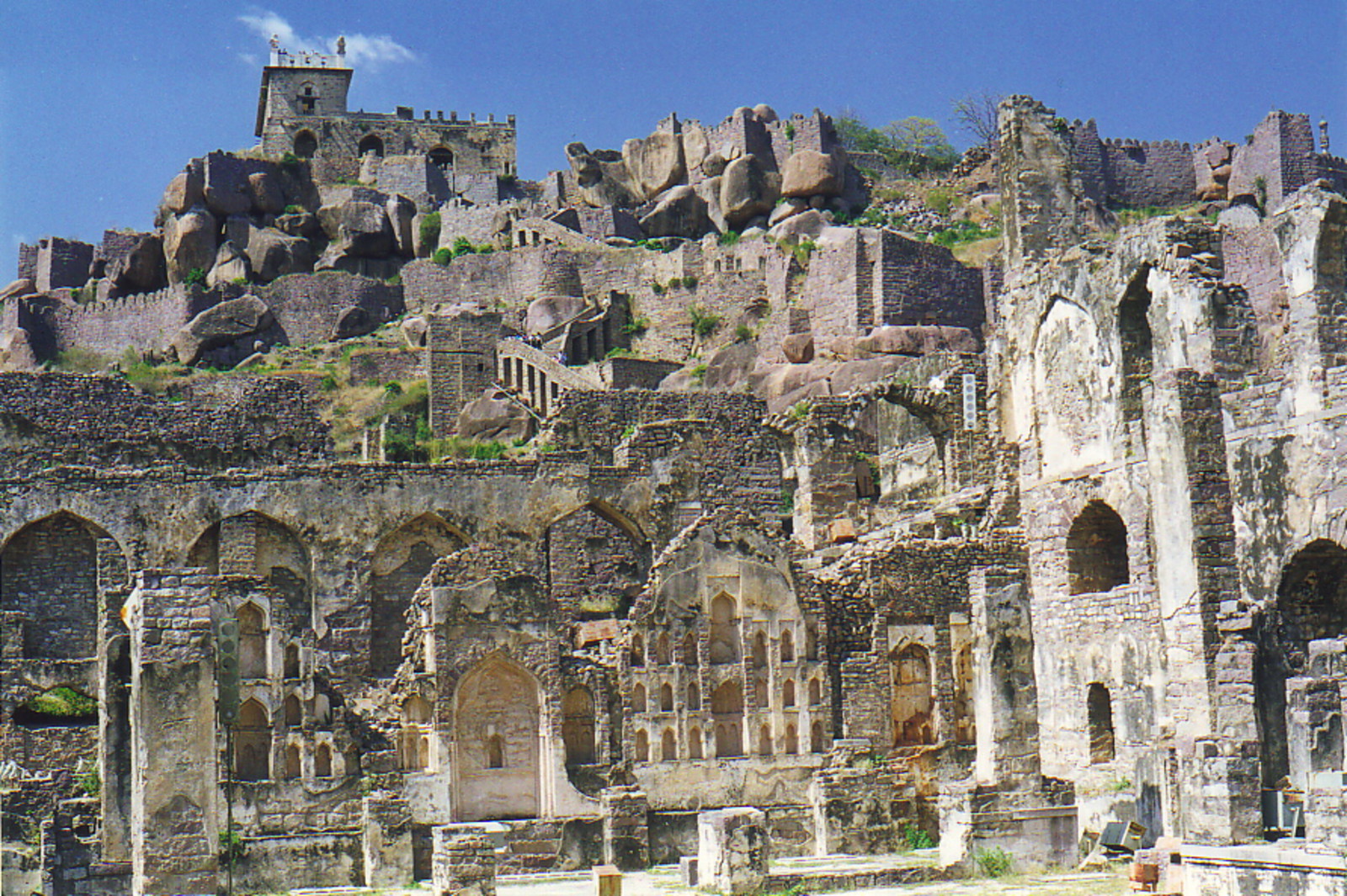 The ancient ruins of Golconda Fort