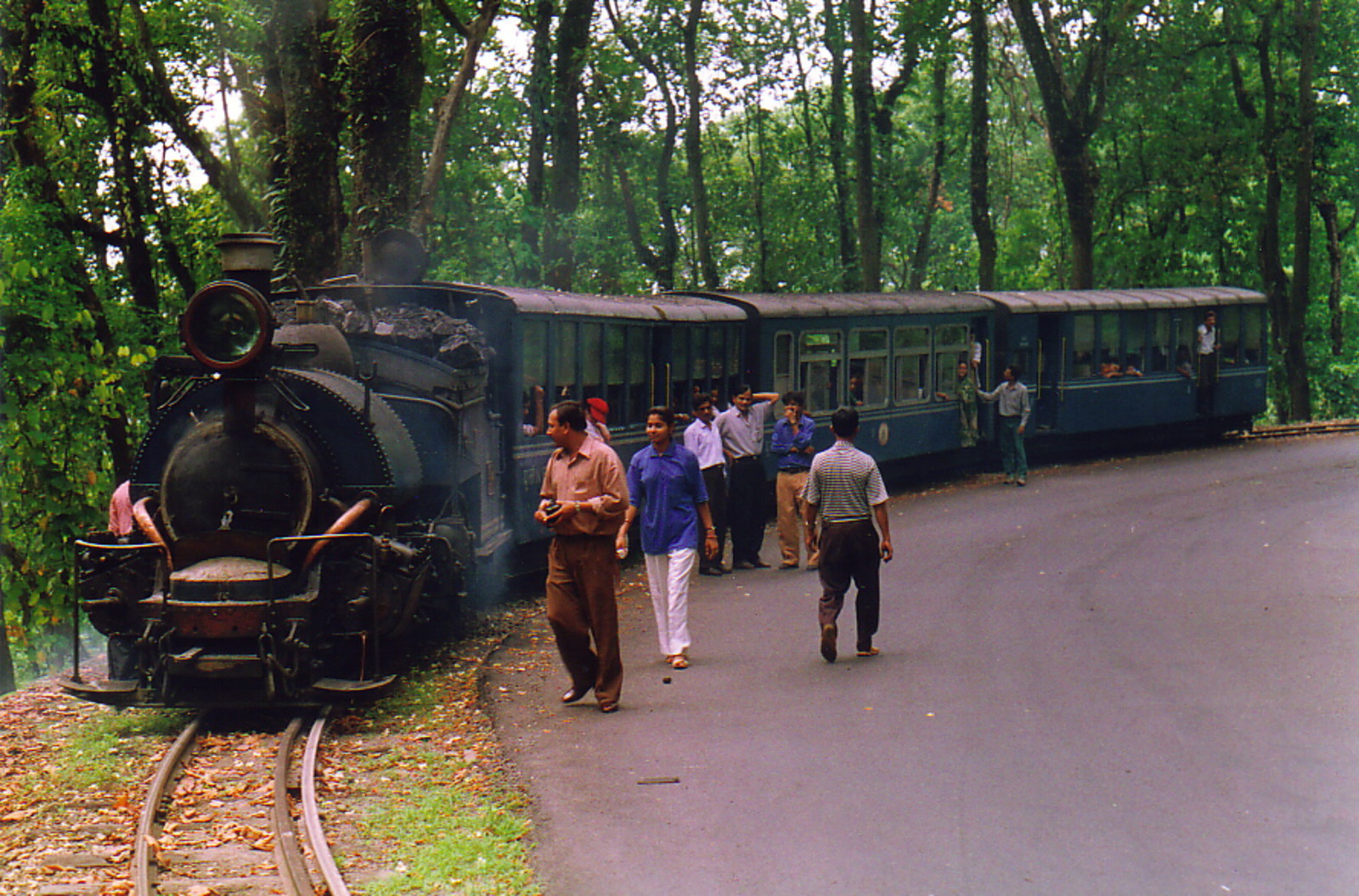 The Toy Train stopped on a hill