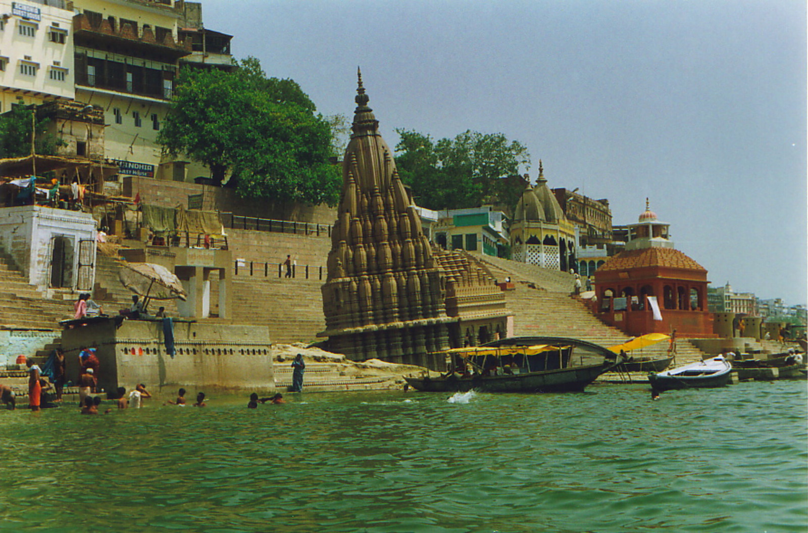 A temple sliding into the Ganges