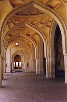 Symmetrical arches inside the Ibrahim Roza