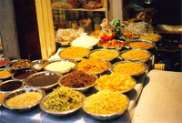 Food for sale at a market stand