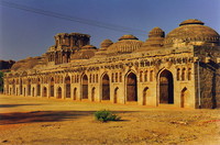 The eleven elephant stables in ancient Hampi