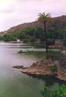 A boat on the lake at Mt Abu