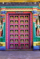 A colourful door in Sri Ranganathaswamy Temple