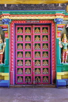 A colourful door in Sri Ranganathaswamy Temple